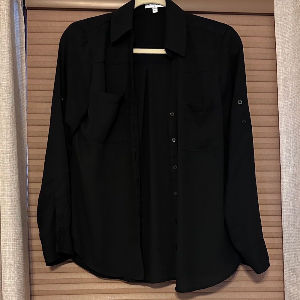 Express Black Casual Button Down Shirt